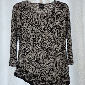 Coco Bianco Black and Cream Paisley Blouse